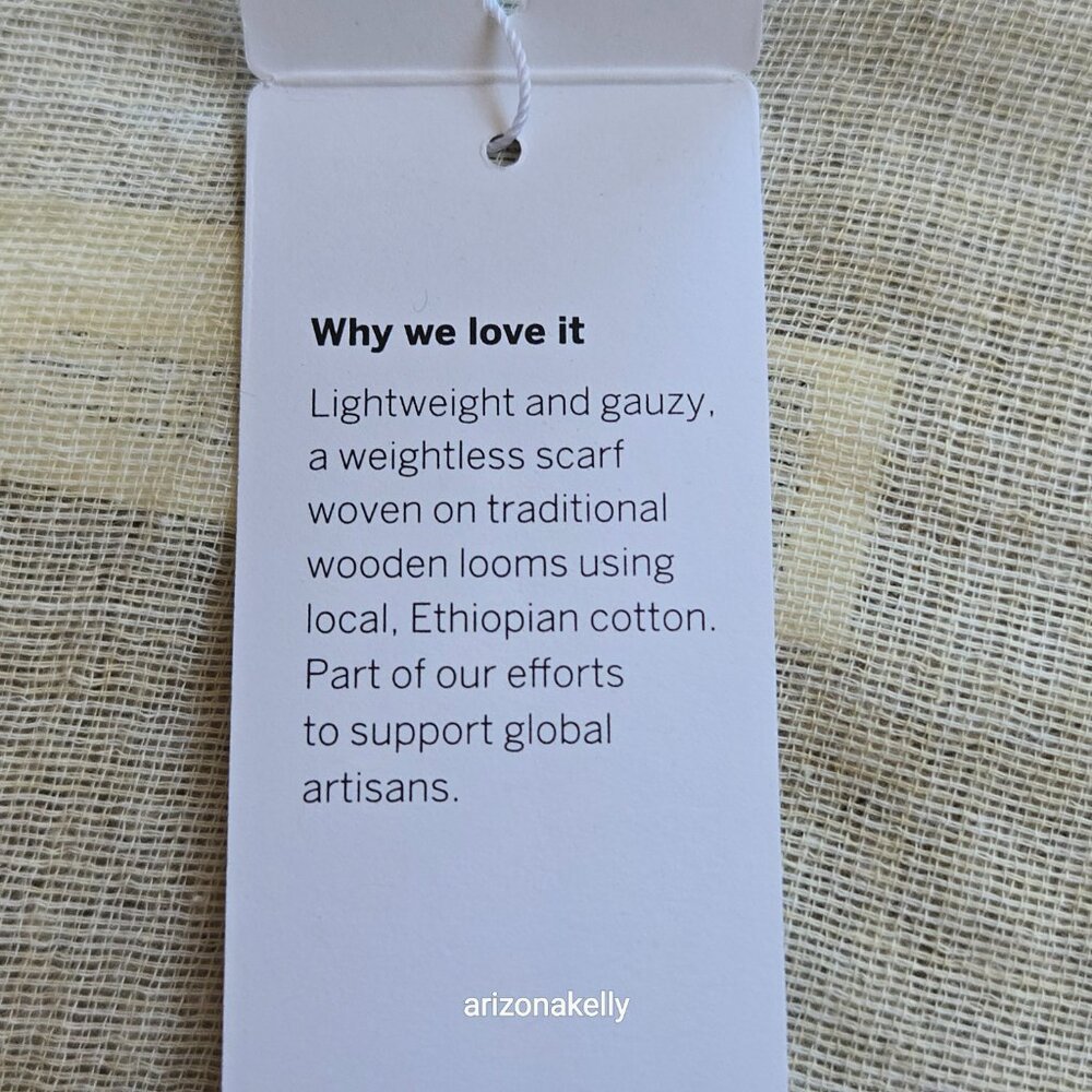 NWT Eileen Fisher Handloomed Ethiopian Artisan Cotton Scarf - Picture 10 of 16